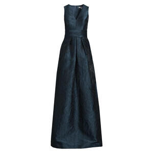 NEW, Kay Unger Mariah Jacquard Textured Gown in Blue Opal Size 10 #LD120